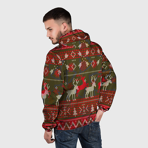 Мужская ветровка Рождественский орнамент / 3D-Белый – фото 4