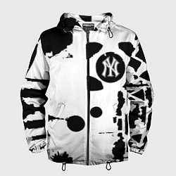 Ветровка с капюшоном мужская New York yankees - baseball team pattern, цвет: 3D-черный