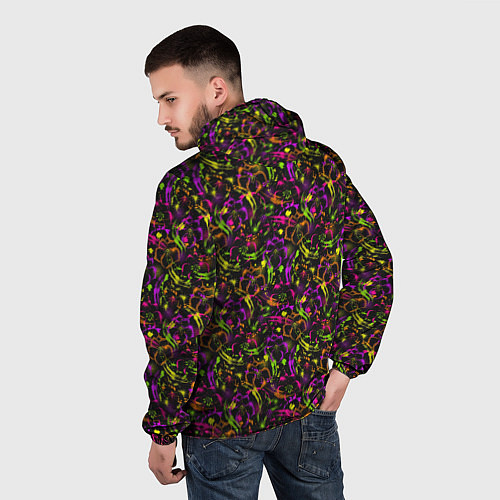 Мужская ветровка Color bright pattern / 3D-Черный – фото 4