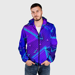 Ветровка с капюшоном мужская Neon Pattern colored, цвет: 3D-черный — фото 2