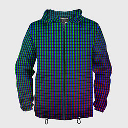 Ветровка с капюшоном мужская Неоновые светящиеся полосы, цвет: 3D-черный