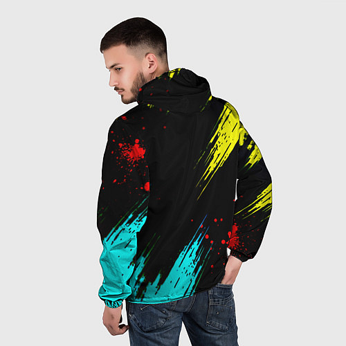 Мужская ветровка Suzuki краски абстрактные / 3D-Белый – фото 4