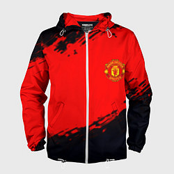 Ветровка с капюшоном мужская Manchester United colors sport, цвет: 3D-белый