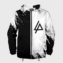 Ветровка с капюшоном мужская Linkin park краски чёрнобелый, цвет: 3D-черный