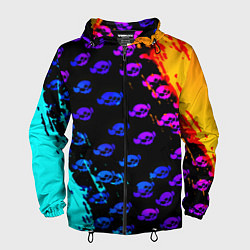 Ветровка с капюшоном мужская Brawl stars neon logo kids, цвет: 3D-черный