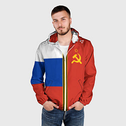 Ветровка с капюшоном мужская Россия и СССР, цвет: 3D-белый — фото 2