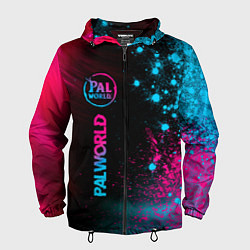 Ветровка с капюшоном мужская Palworld - neon gradient по-вертикали, цвет: 3D-черный