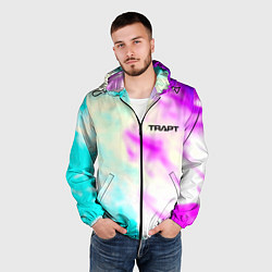Ветровка с капюшоном мужская Trapt текстура градиент неоновые краски, цвет: 3D-черный — фото 2