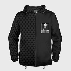 Ветровка с капюшоном мужская CSGO metal logo, цвет: 3D-черный