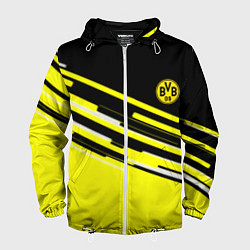 Ветровка с капюшоном мужская Borussia текстура спорт, цвет: 3D-белый