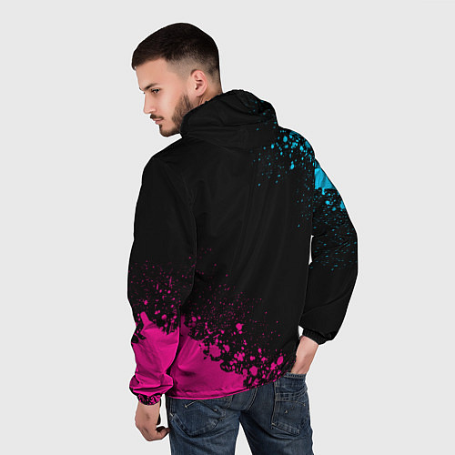 Мужская ветровка Club Brugge - neon gradient вертикально / 3D-Черный – фото 4
