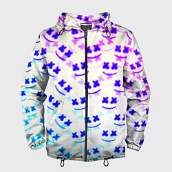 Ветровка с капюшоном мужская Marshmello pattern neon, цвет: 3D-черный