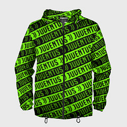 Ветровка с капюшоном мужская Juventus green pattern sport, цвет: 3D-черный