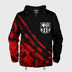 Ветровка с капюшоном мужская Barcelona sport grunge, цвет: 3D-черный