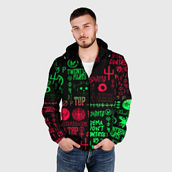 Ветровка с капюшоном мужская Twenty one pilots pattern rock steel, цвет: 3D-черный — фото 2