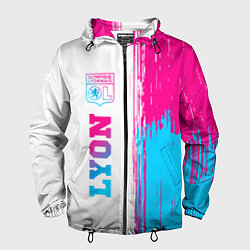 Ветровка с капюшоном мужская Lyon neon gradient style по-вертикали, цвет: 3D-черный