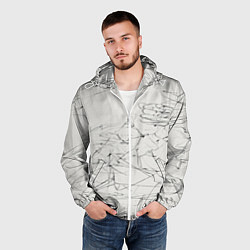 Ветровка с капюшоном мужская Каракули, цвет: 3D-белый — фото 2