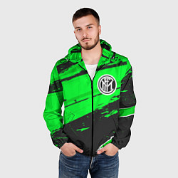 Ветровка с капюшоном мужская Inter sport green, цвет: 3D-черный — фото 2