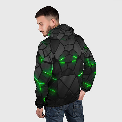 Мужская ветровка Броня в стиле киберпанка в виде плит / 3D-Черный – фото 4