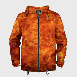 Ветровка с капюшоном мужская Пламя 8бит текстура, цвет: 3D-черный