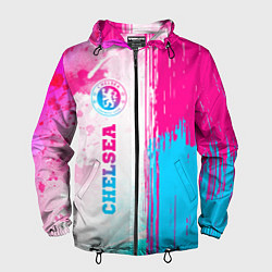 Мужская ветровка Chelsea neon gradient style по-вертикали