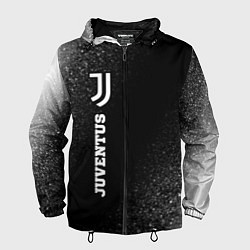 Ветровка с капюшоном мужская Juventus sport на темном фоне по-вертикали, цвет: 3D-черный