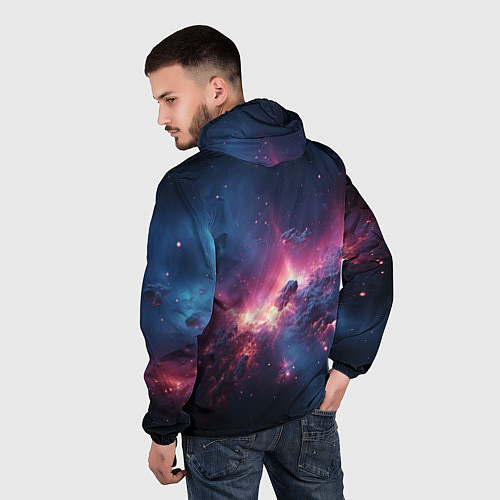 Мужская ветровка Взрыв в космосе / 3D-Белый – фото 4
