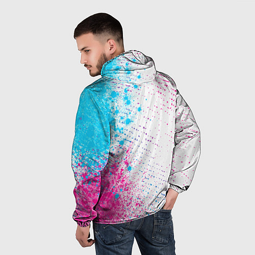 Мужская ветровка AC Milan neon gradient style по-вертикали / 3D-Черный – фото 4