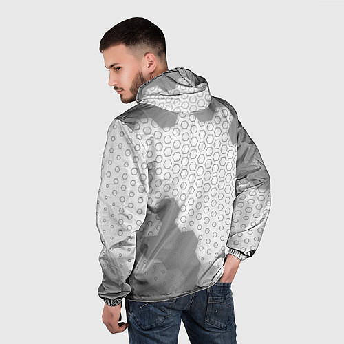 Мужская ветровка Bayer 04 sport на светлом фоне вертикально / 3D-Белый – фото 4