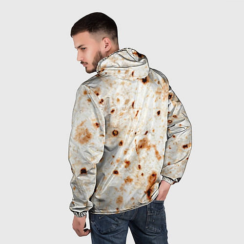 Мужская ветровка Текстура светлого лаваша / 3D-Белый – фото 4