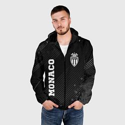 Ветровка с капюшоном мужская Monaco sport на темном фоне вертикально, цвет: 3D-черный — фото 2