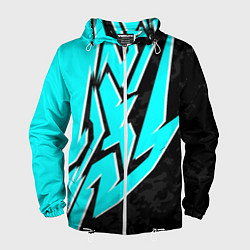 Ветровка с капюшоном мужская Mint graffiti, цвет: 3D-белый