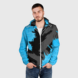 Ветровка с капюшоном мужская Extreme blue, цвет: 3D-белый — фото 2
