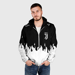 Ветровка с капюшоном мужская Juventus fire, цвет: 3D-белый — фото 2