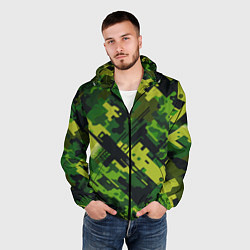 Ветровка с капюшоном мужская Camouflage - pattern ai art, цвет: 3D-черный — фото 2