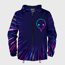 Ветровка с капюшоном мужская Evangelion neon blast lines, цвет: 3D-черный