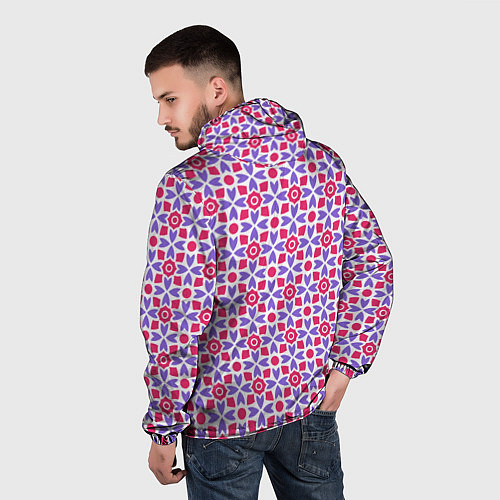 Мужская ветровка Потрясающий узор батик / 3D-Белый – фото 4
