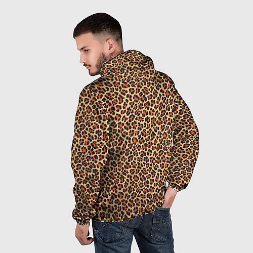 Мужская ветровка Леопардовый узор текстура-шкура / 3D-Черный – фото 4