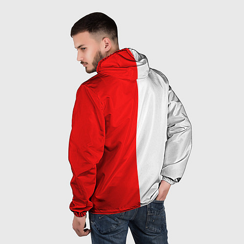 Мужская ветровка AUDI logo полосы / 3D-Белый – фото 4