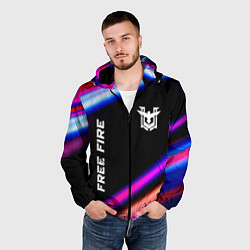 Ветровка с капюшоном мужская Free Fire speed game lights, цвет: 3D-черный — фото 2