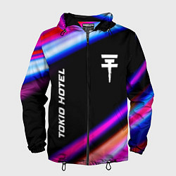 Ветровка с капюшоном мужская Tokio Hotel neon rock lights, цвет: 3D-черный