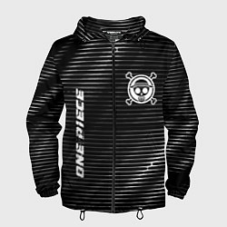 Ветровка с капюшоном мужская One Piece metal anime lines, цвет: 3D-черный