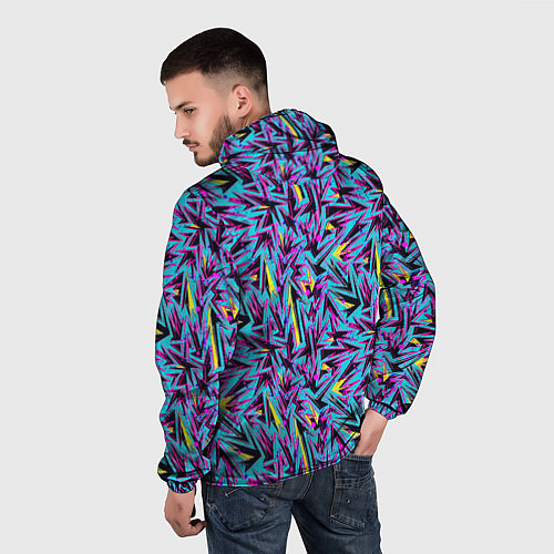 Мужская ветровка Абстрактный узор с геометрической концепцией / 3D-Черный – фото 4