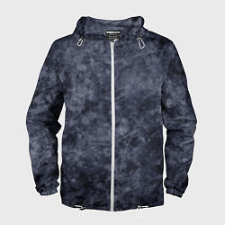 Ветровка с капюшоном мужская Абстракция - dark blue ice, цвет: 3D-белый