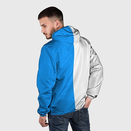 Мужская ветровка BMW sport blue white / 3D-Белый – фото 4