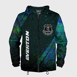 Ветровка с капюшоном мужская Everton glitch blue, цвет: 3D-черный
