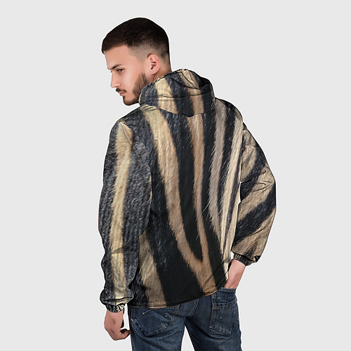 Мужская ветровка Мех зебры / 3D-Белый – фото 4