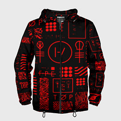 Ветровка с капюшоном мужская Twenty one pilots pattern rock, цвет: 3D-черный