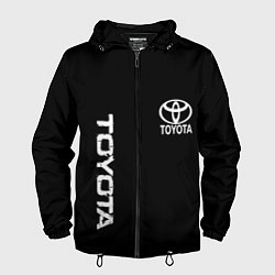 Ветровка с капюшоном мужская Toyota logo white steel, цвет: 3D-черный