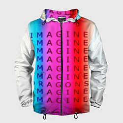 Ветровка с капюшоном мужская Imagine Dragons neon rock, цвет: 3D-черный